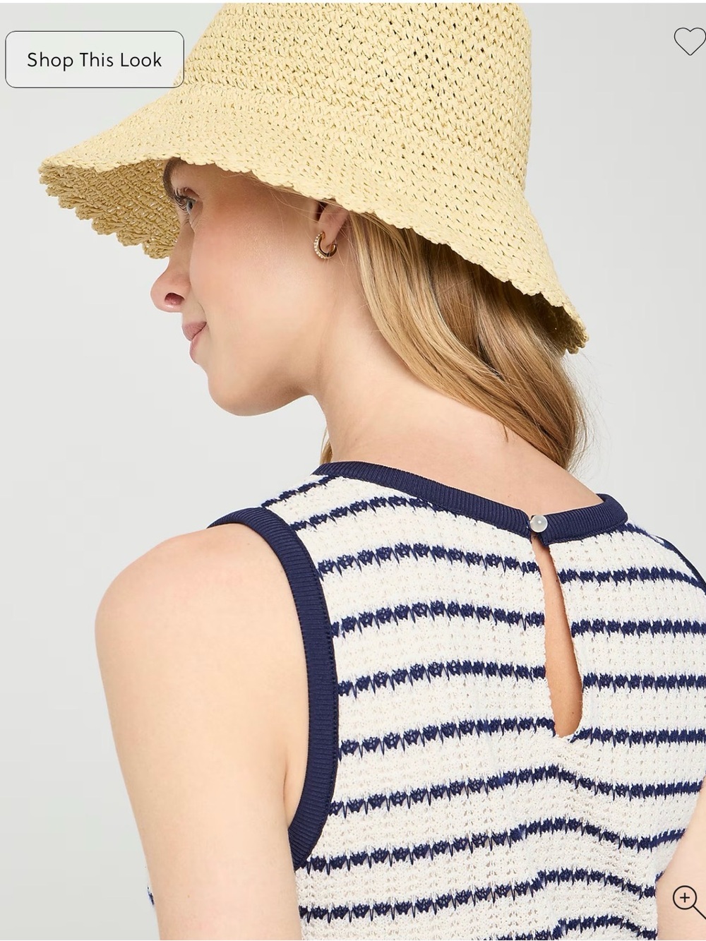 J. Crew Factory Cream and Navy Striped Sleeveless Knit Shift Dress - Picture 3 of 10